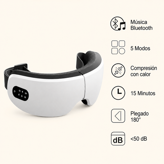 Masajeador de Ojos 4D — pantalla LCD y controles | Lumus One