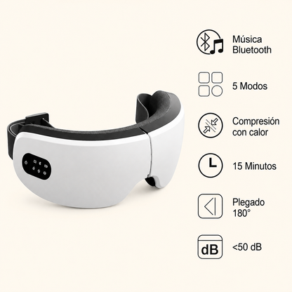 Masajeador de Ojos 4D — pantalla LCD y controles | Lumus One