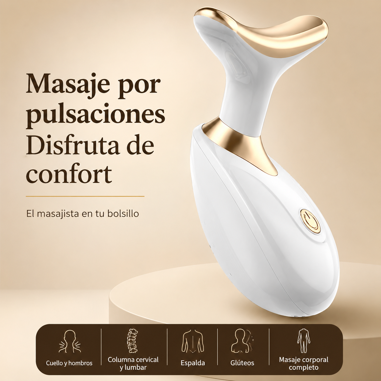 Estirador facial EMS con luz LED encendida — efecto lifting facial visible | Lumus One