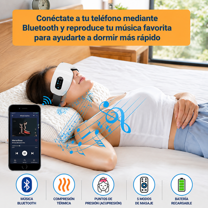 Masajeador de Ojos 4D — conectividad Bluetooth y controles | Lumus One
