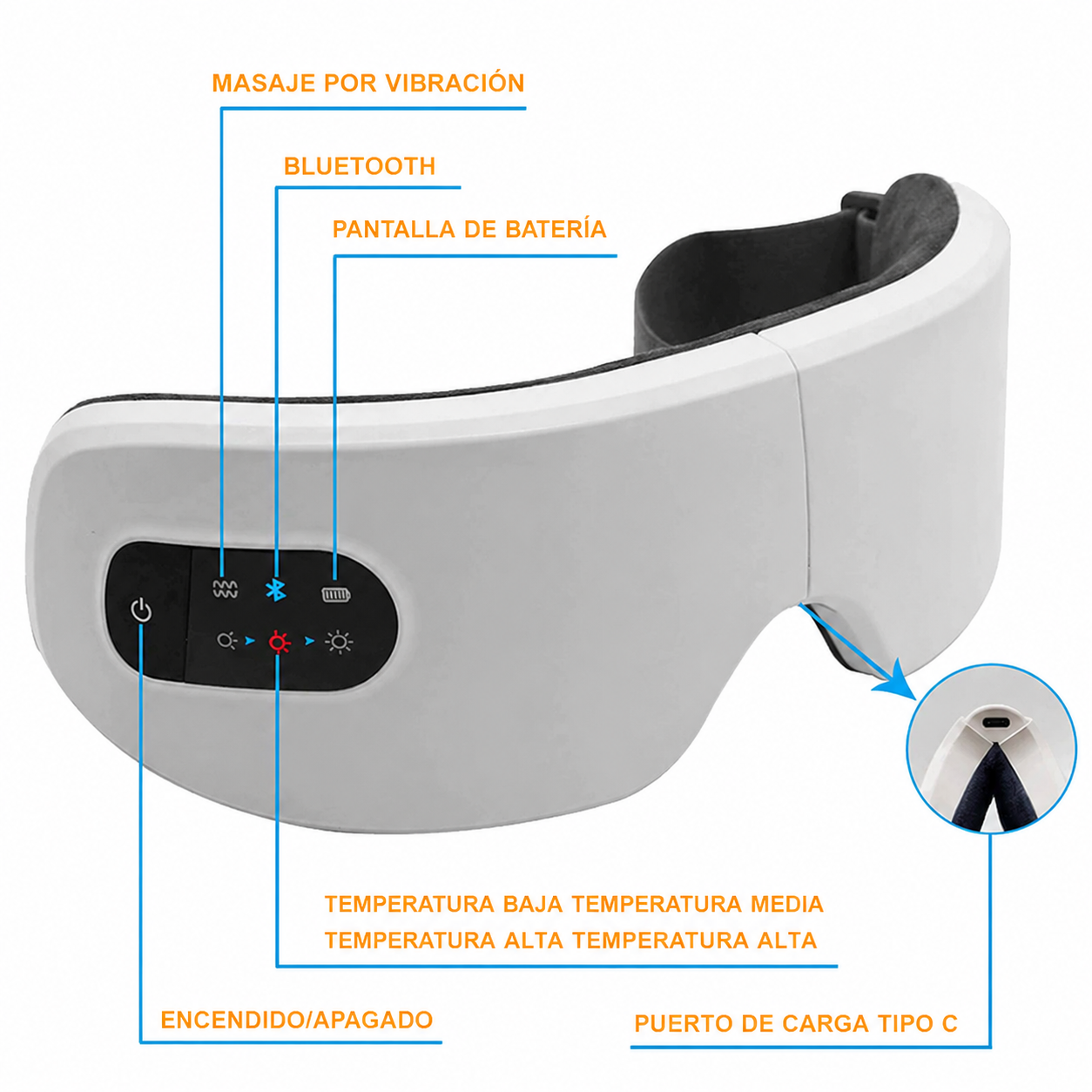 Masajeador de Ojos 4D — modos de masaje y ajuste de calor | Lumus One