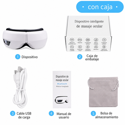 Masajeador de Ojos 6D - modos Vitalidad, Relajación, Confort y Sueño